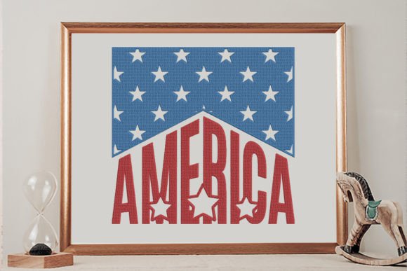 America Sign Embroidery File