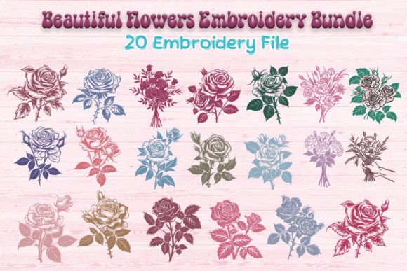 Beautiful Flowers Embroidery Bundle
