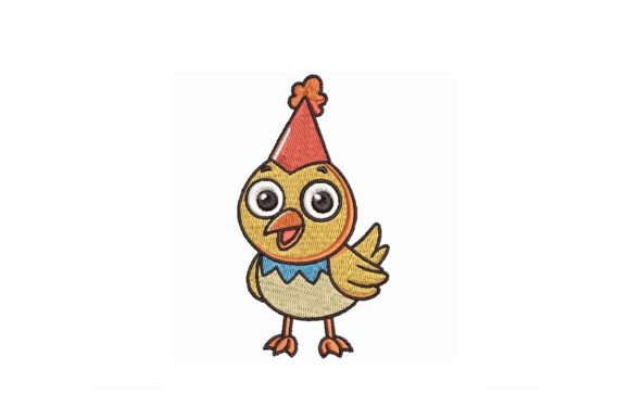 Birthday Chick Embroidery Design