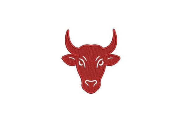 Bull Head Embroidery Design