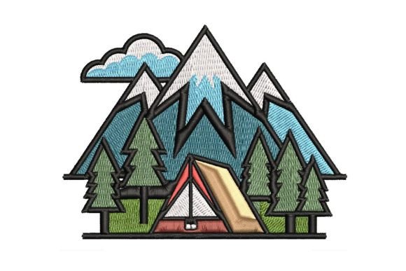 Campsite 3 Embroidery Design