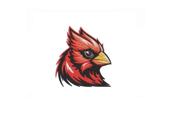 Cardinal Bird Head Embroidery Design