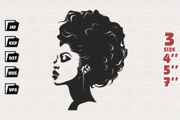 Cute Black Girl Embroidery Design