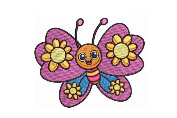 Cute Butterfly 4 Embroidery Design