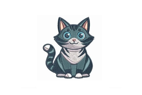 Cute Cat Embroidery Design