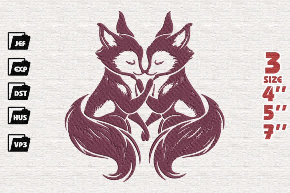 Cute Fox Embroidery