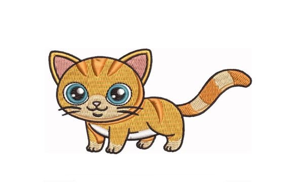 Cute Kitty Embroidery Design