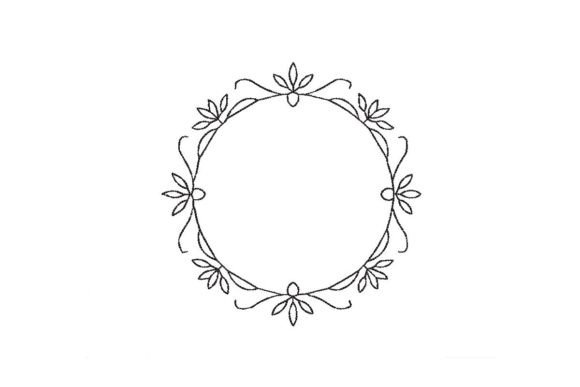 Floral Frame Circle Embroidery Design