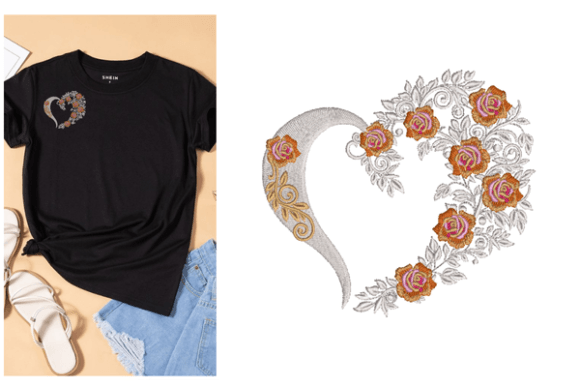 Flower Heart Embroidery Designs