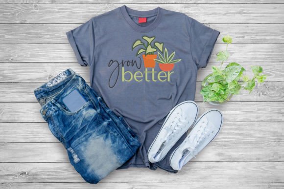 Grow Better Potted Plants Embroidery
