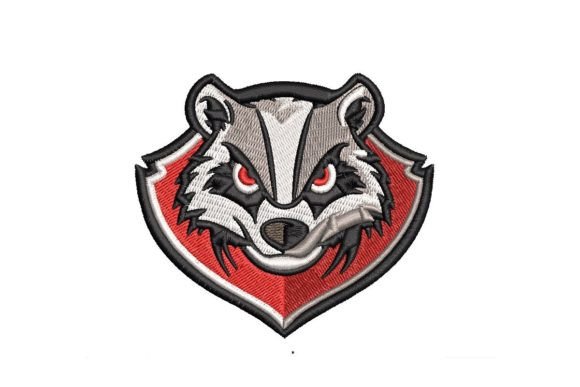 Grunge Badger Embroidery Design