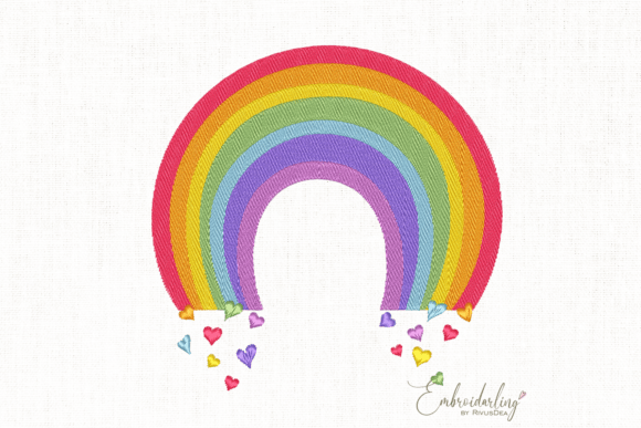 Love Rainbow Machine Embroidery Design