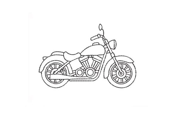 Motorbike Bean Stitch Embroidery Design