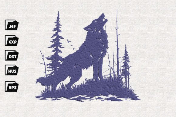 Mystical Wolf Embroidery