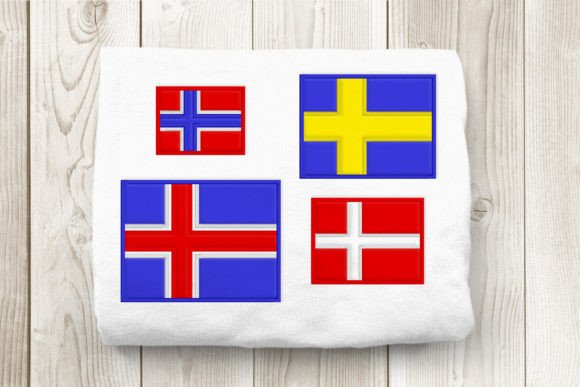 Nordic Cross Flag Applique Embroidery