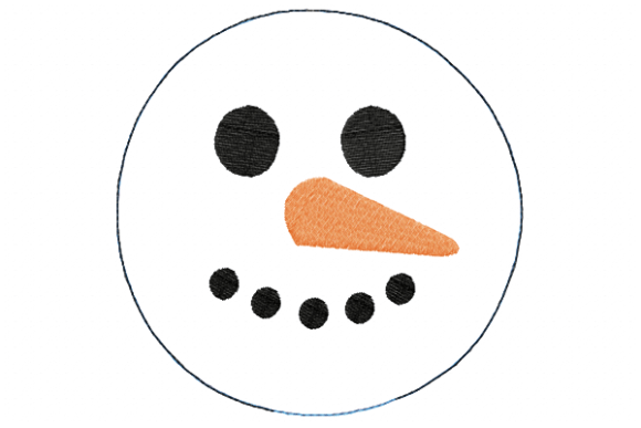 Snowman Emoji Pillow, Ith Embroidery