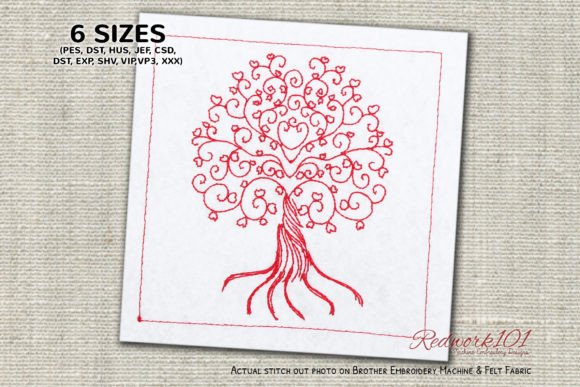 Tree of Life Redwork Embroidery