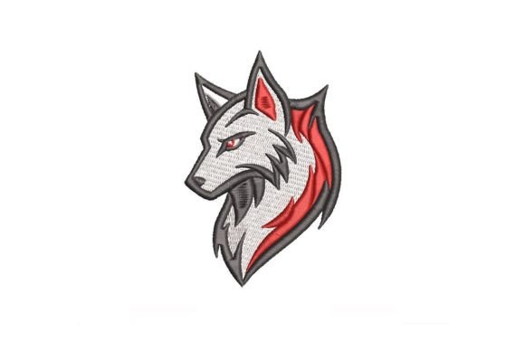 Wolf Head Embroidery Design